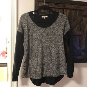 Madewell colorblock sweater (black/gray)
